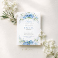 Blue Hydrangea invitation à la douche nuptiale