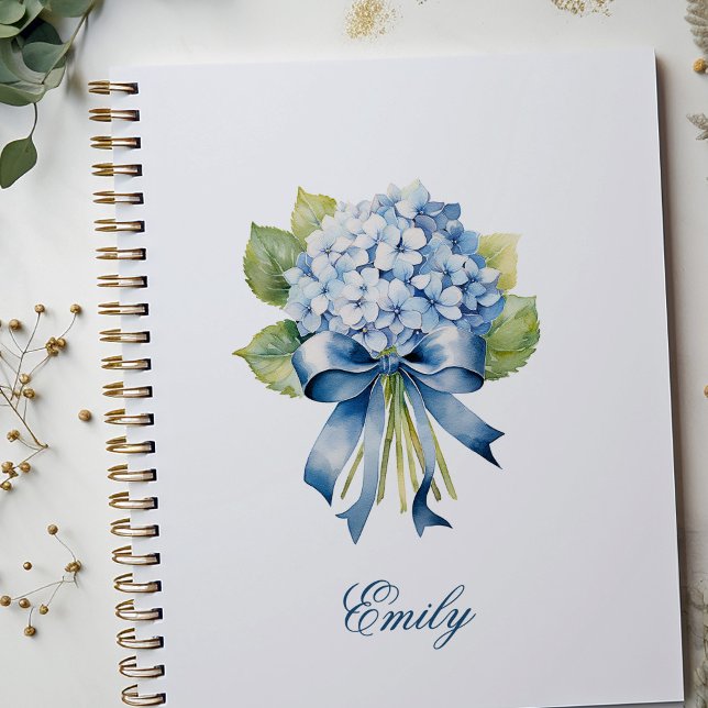 Blue Hydrangea Maid of Honor Planificateur de prop (Blue Hydrangea Personalized Planner)