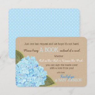 Blue Hydrangea Rustic Lire une carte de livre