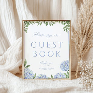 Blue Hydrangea Signer notre livre d'or Poster de m