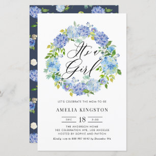 Blue Hydrangea Wreath C'est une invitation fille