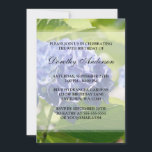 Blue Hydrangeas 90th Birthday Party Invitations<br><div class="desc">Invitation en style vos invités avec cette invitation à la fête du 90e anniversaire avec une photo de belles fleurs bleues de Hydrangeas. Parfait pour une fête de 90 ans. customisez facilement avec vos détails de fête !</div>