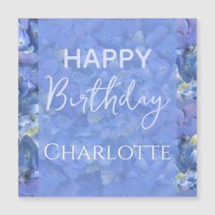 Blue Hydrangeas Blooms Joyeux Anniversaire Nom per