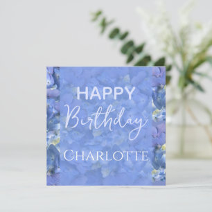 Blue Hydrangeas Blooms Joyeux Anniversaire Nom per