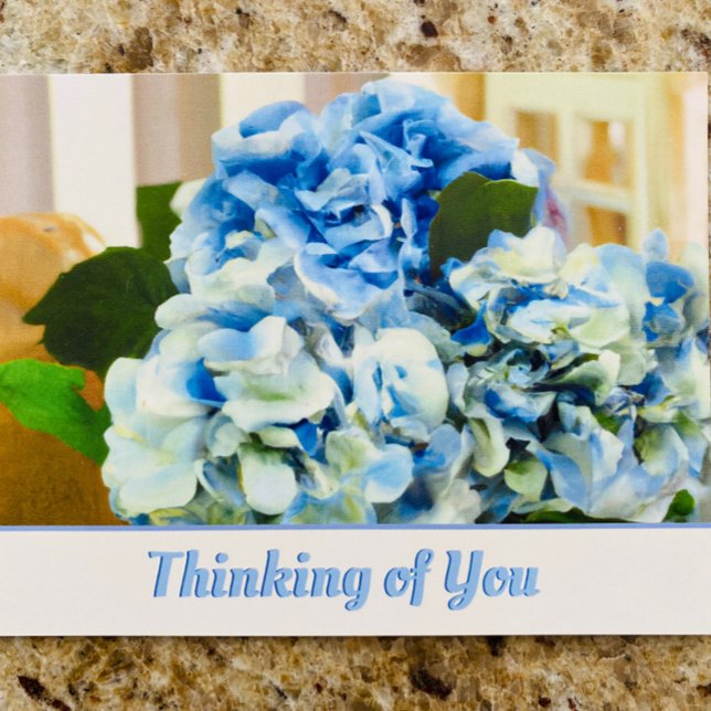 Blue Hydrangeas | Penser à votre carte postale (Créateur téléchargé)