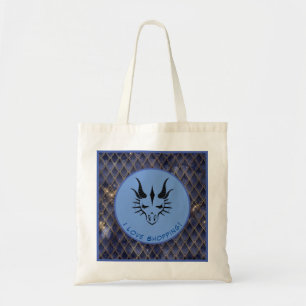 Blue I Love Shopping Dragon Head & Scales Sac four
