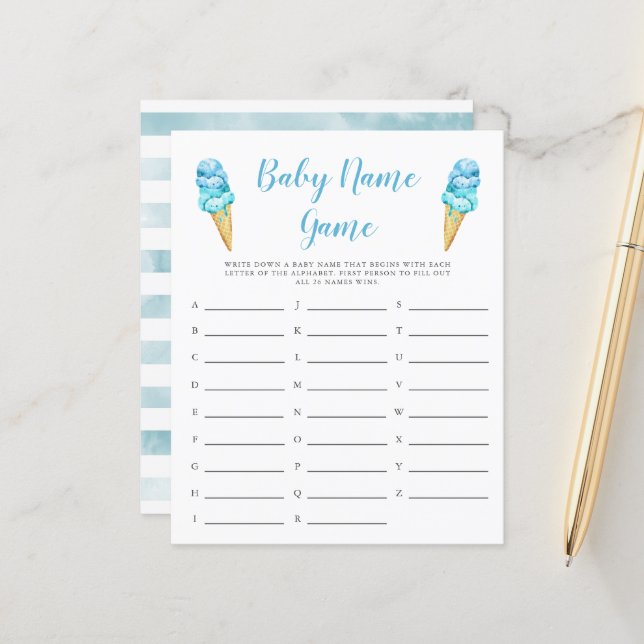 Blue Ice Cream Baby Nom Douche Jeu (Devant/Arrière en situation)