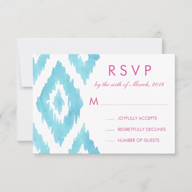 Blue Ikat RSVP (Devant)