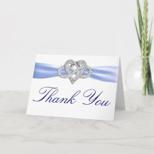 Blue Infinity Heart Carte de remerciements