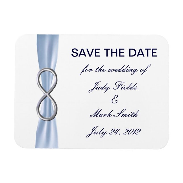 Blue Infinity Wedding Enregistrer La Date Magnet (Horizontal)