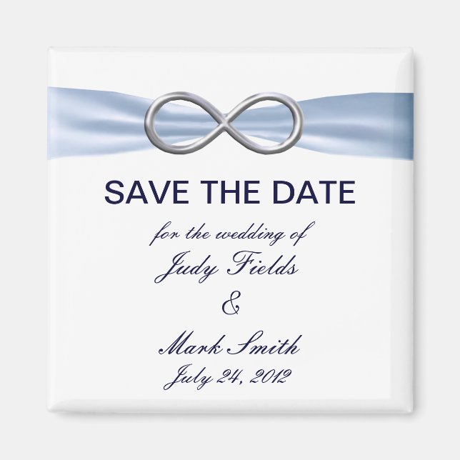 Blue Infinity Wedding Enregistrer La Date Magnet (Devant)