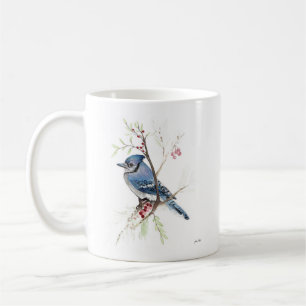 Blue Jay Bird Aquarelle Art Café Mug