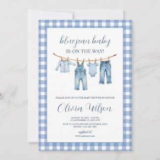 Blue Jean Baby Baby Shower Invitation