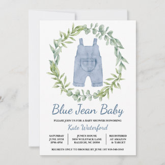 Blue Jean Total Denim Baby shower Invitation