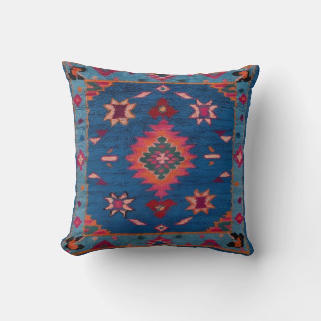 Blue Kilim Lumbar Coussins : une addition chic (Recto)
