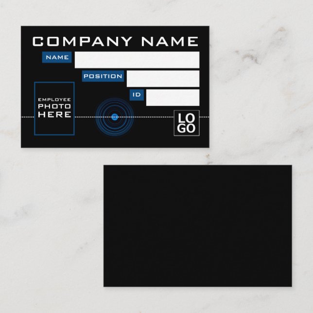 Blue Lens, Cartes d'identité photo (Devant / Derrière)