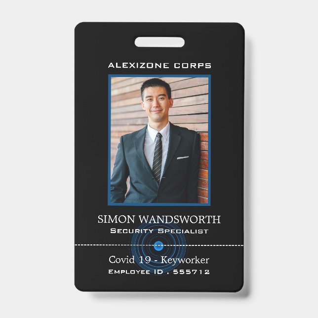 Blue Lens, Photo Security Industry ID Badge (Avant)