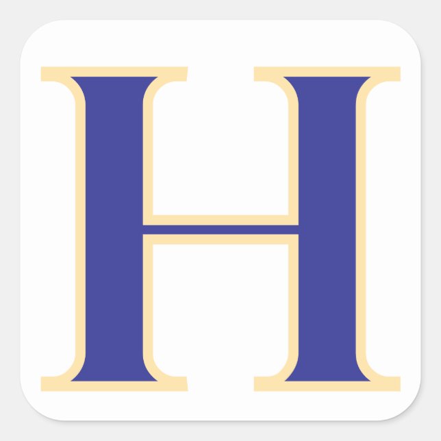 Blue Letter H Sticker (Devant)
