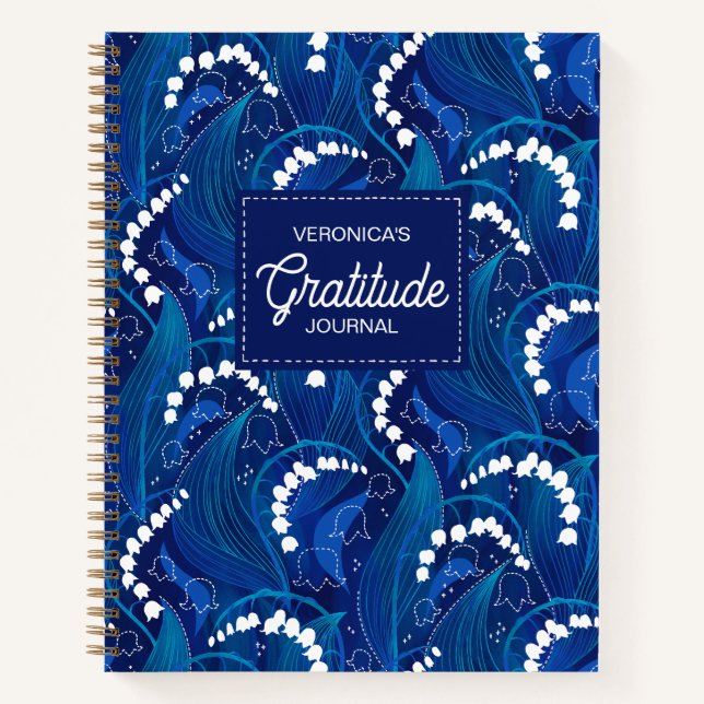 Blue Lily of the Valley Gratitude Journal (Devant)