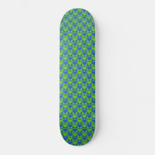 Blue / Lime Heart Motif skateboard personnalisé