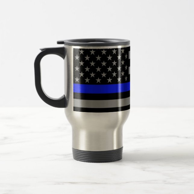 Blue Line mince marquent la tasse de voyage (Gauche)