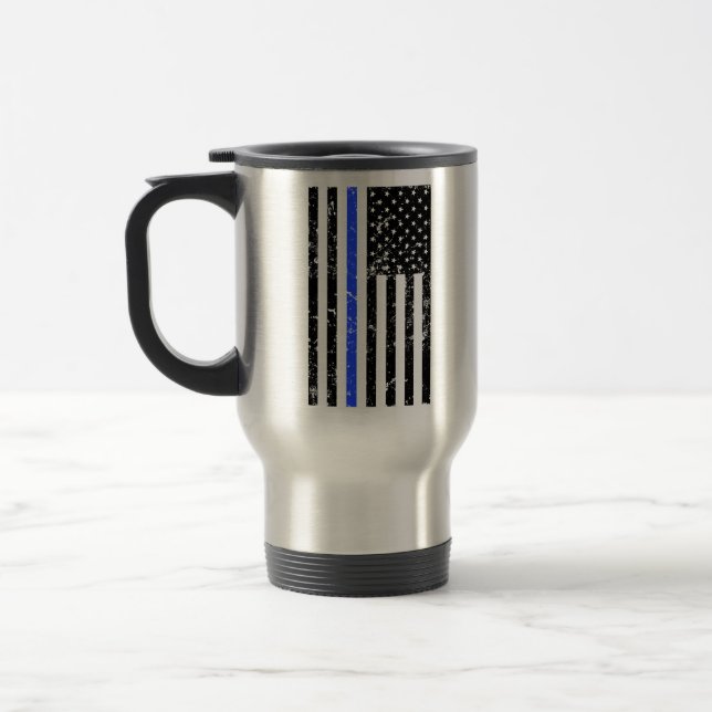 Blue Line mince - policier - tasse de café (Gauche)