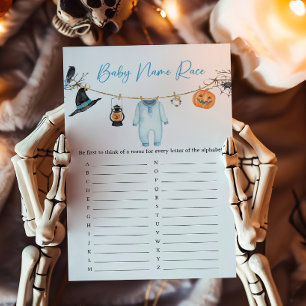 Blue Little Boo Halloween Baby Name Race Jeu
