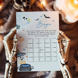 Blue Little Boo Halloween Baby shower Bingo Jeu