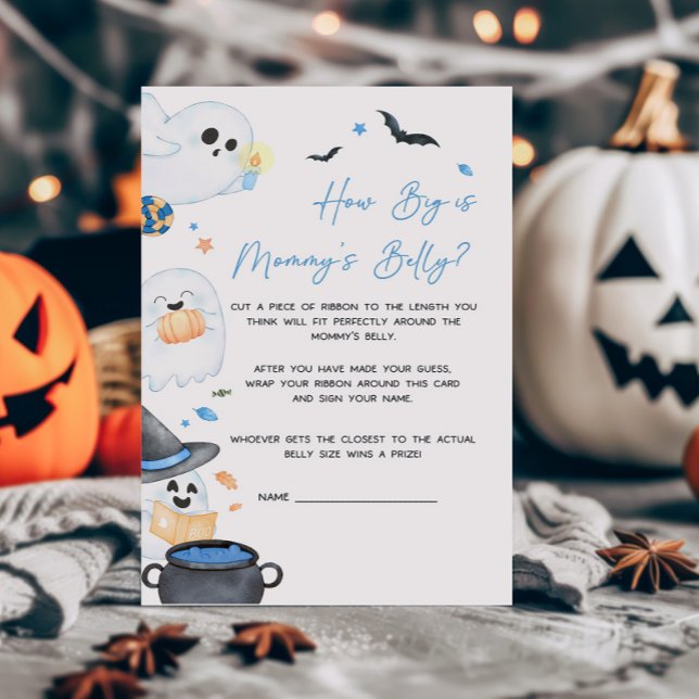 Blue Little Boo How Big is Mommy's Belly Jeu (Blue Little Boo Baby Shower How Big is Mommy's Belly Game)