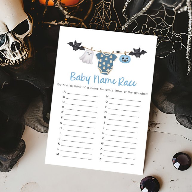 Blue Little Boo Linge de Reine Maman (Boy Little Boo Clothesline Baby Shower Baby Name Race Game)