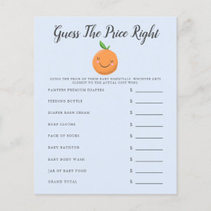 Blue Little Cutie Baby shower Devinez Le Prix