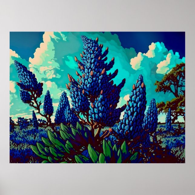 Blue Majesty : Texas Bluebonnet Poster Print (Devant)