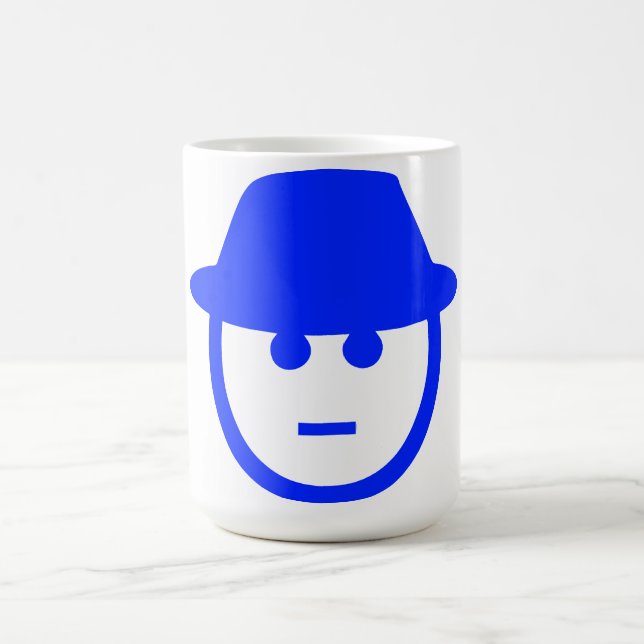 Blue Man Illustration Café Mug (Centre)