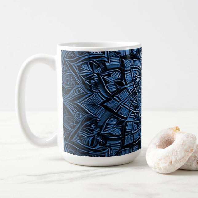 Blue Mandala Mug (Avec donut)