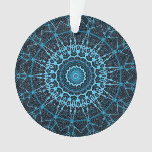 Blue Mandala Net Retro Hippie Trippy Boho Chic
