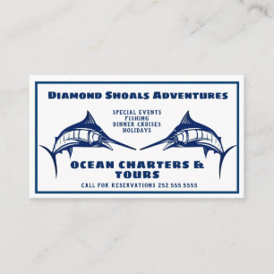 Blue Marlin Design Ocean Charter Carte de visite