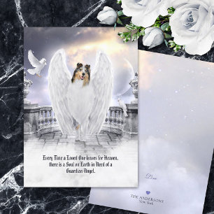 Blue Merle Collie Angel - Pet Loss Sympathy Card