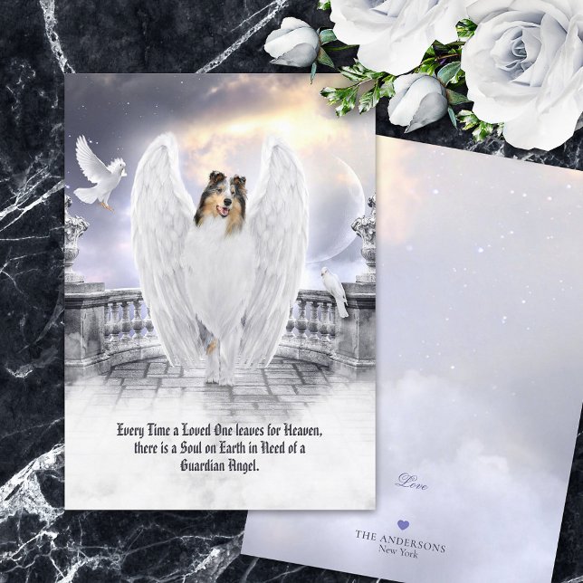 Blue Merle Collie Angel - Pet Loss Sympathy Card (Créateur téléchargé)