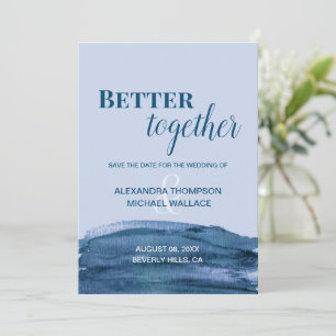 Blue Modern Better Together aquarelle Mariage