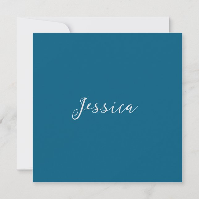 Blue Modern Elegant Plain Simple Professional Name (Devant)