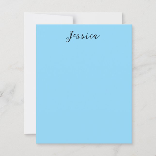 Blue Modern Elegant Plain Simple Professional Name (Devant)