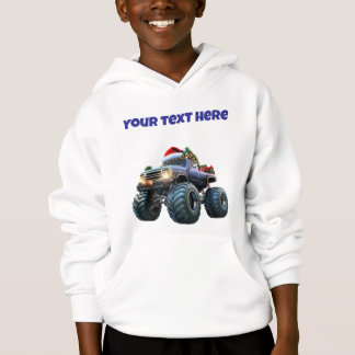 Blue Monster Xmas Truck Editable Boys Sweat - shir