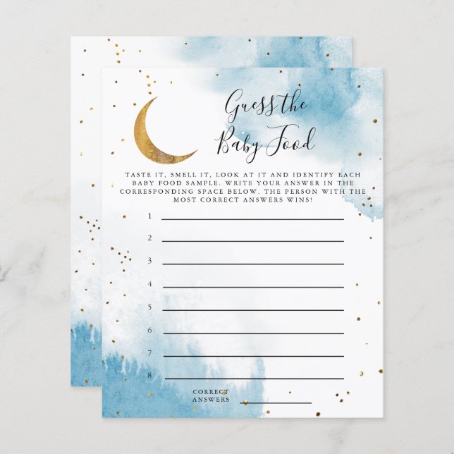 Blue Moon Guess The Baby Food Douche Jeu (Devant / Derrière)