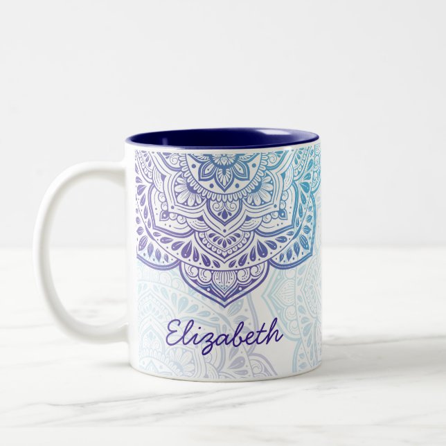 Blue Moon Mandala 11 oz. Personalized Mug (Gauche)