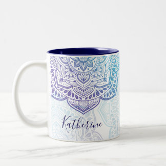 Blue Moon Mandala Personalized Mug