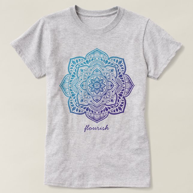 Blue Moon Mandala Yoga T-Shirt (Créateur téléchargé)