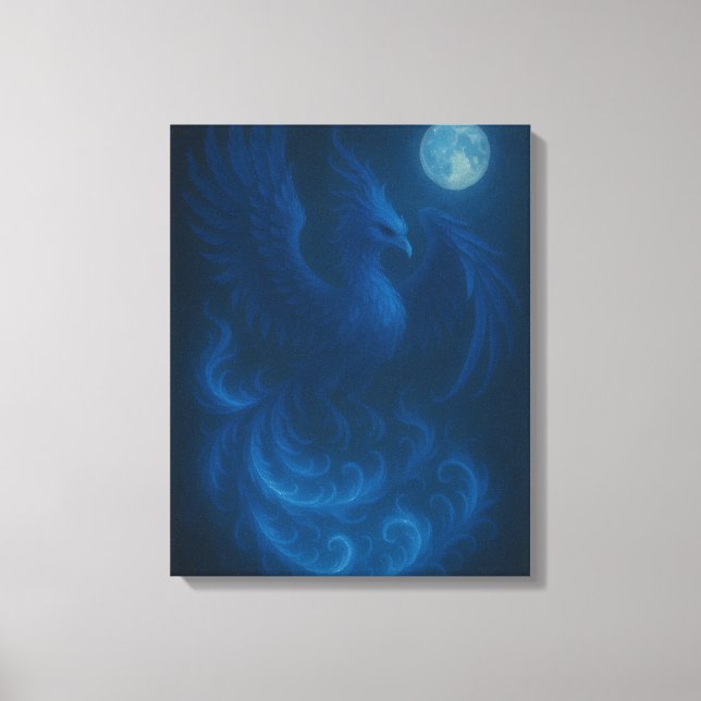 Blue Moon Phoenix · Impression sur toile d'art (Recto)