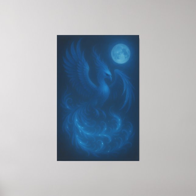 Blue Moon Phoenix · Impression sur toile d'art (Recto)