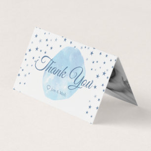 Blue Moon Stars Livres Baby shower Carte de remerc
