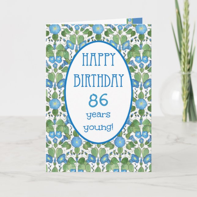 Blue Morning Glory, carte d'anniversaire spécifiqu (Devant)